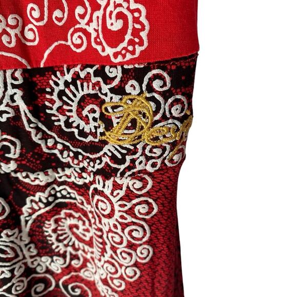 Desigual Red Black Tank Dress Sleeveless Knee Length size medium - Picture 4 of 8